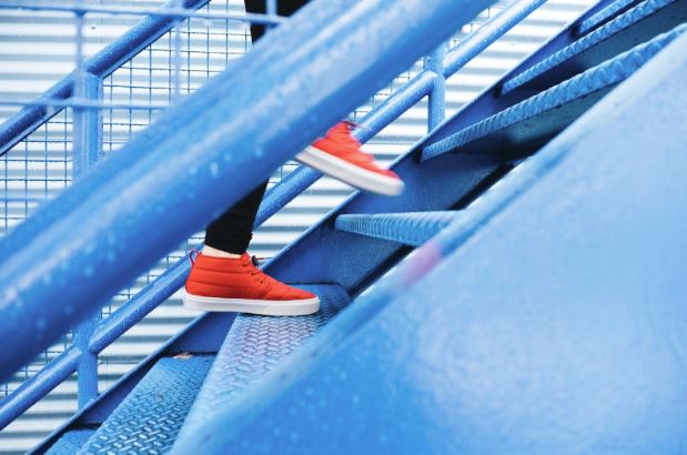 climbing stairs