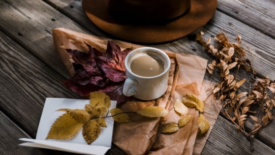 Fall leaves and a Latte