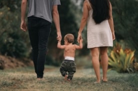 parents & child walking